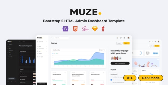 Muze – Bootstrap 5 HTML Admin Dashboard Template 21 July 2023