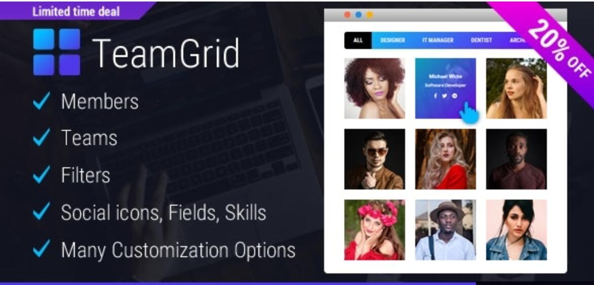 Team Grid v1.3.2 – Team Member Showcase WordPress Plugin & Team Editor