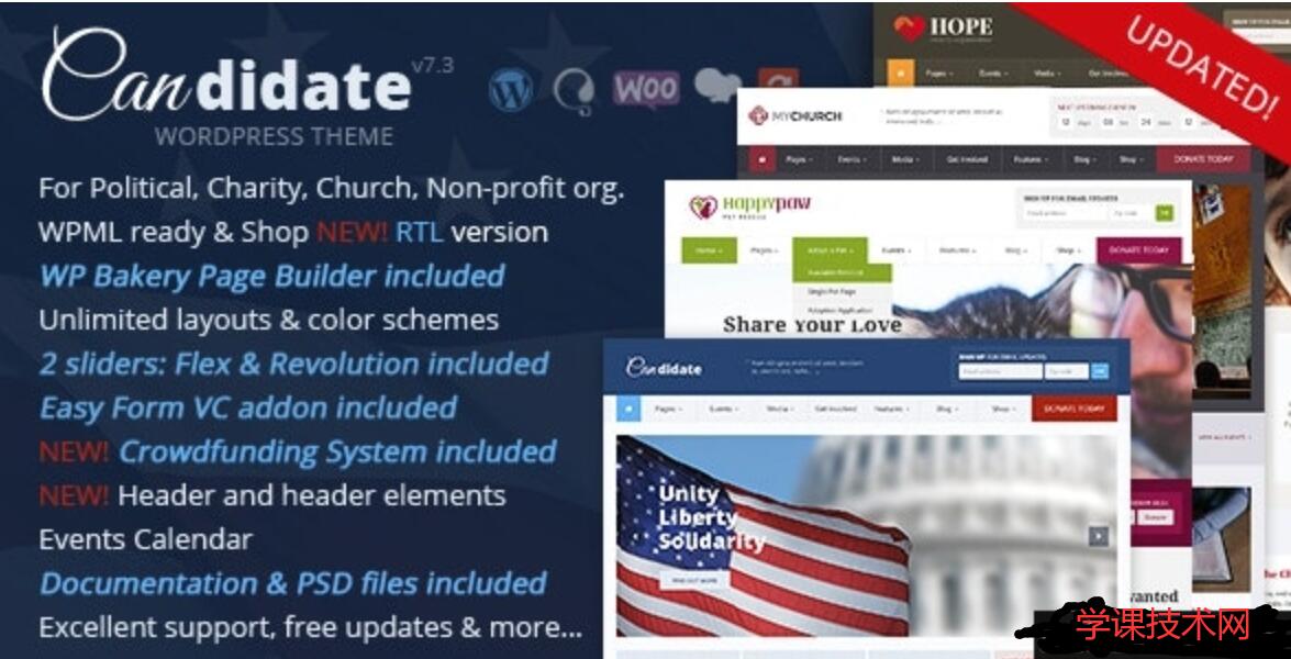 Candidate v7.3 – Political/Nonprofit/Church WordPress Theme