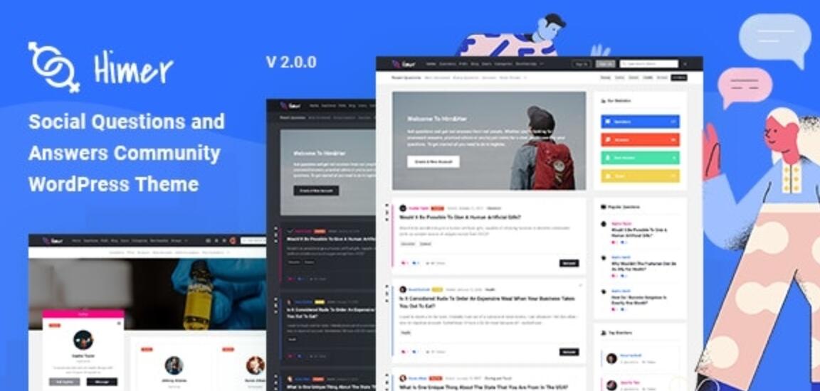 Himer v2.1.4 – WordPress社交问答主题