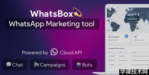 WhatsBox v3.2.3 – WhatsApp 营销 – 批量发件人、聊天、机器人、SaaS