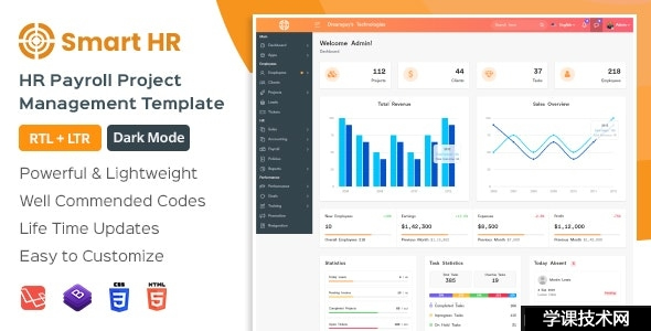 SmartHR v1.6.8 – Laravel HRMS, Payroll, and HR Project Management Admin Dashboard Template