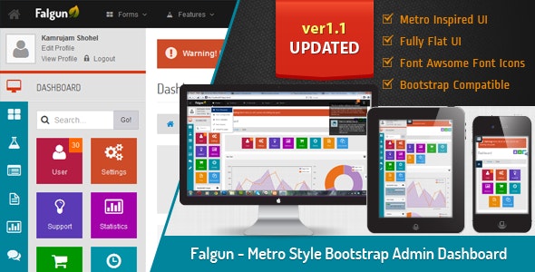 Falgun v1.1.0 – Metro Style Bootstrap Admin Dashboard