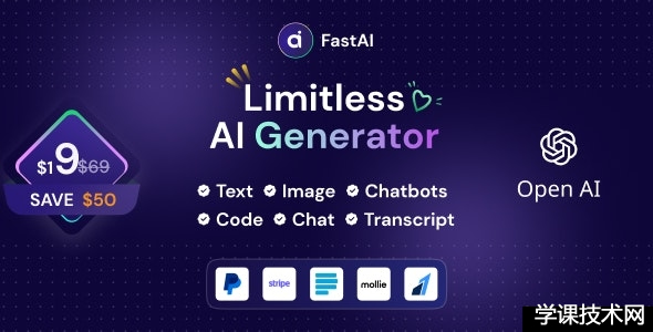 FastAi v1.5.3 – SaaS AI Content Voice Text Image Chat & Code Generator