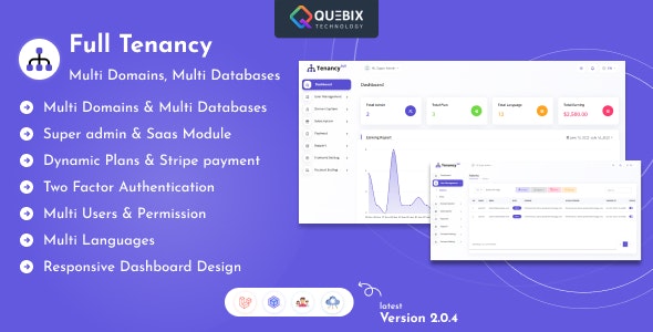 Full Tenancy v2.0.4 – Domains, Database, Users, Role, Permissions & Settings