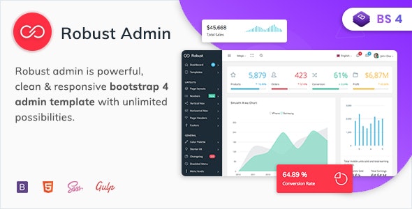 Robust v2.1 – Premium Bootstrap 4 Admin, Dashboard & WebApp Kit Template