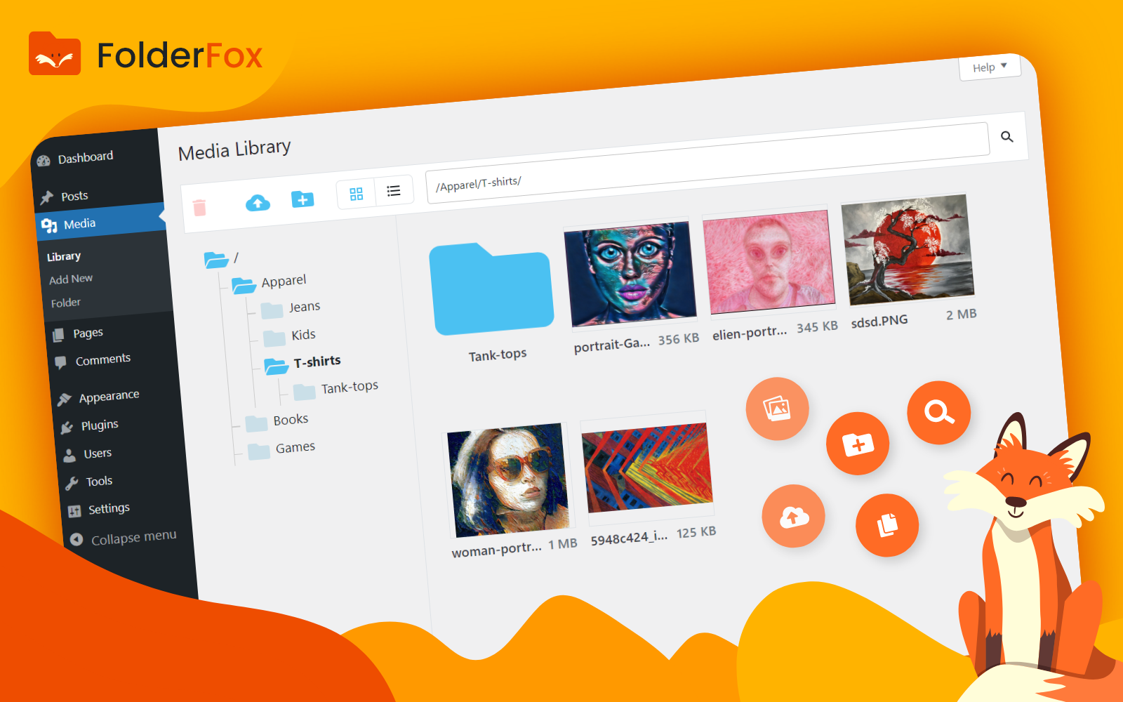 Folder Fox v0.1 – WordPress 媒体文件夹搜索插件