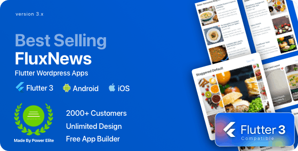 FluxNews v3.16.8 – Flutter mobile app for WordPress