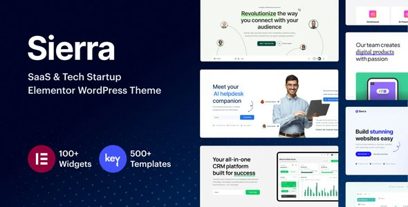 Sierra v1.3 – SaaS & Tech Startup Elementor WordPress Theme