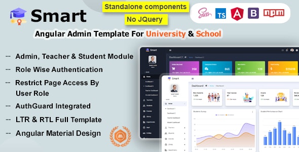 Smart v13.0.0 – Angular 17+ Admin Dashboard Template for University, School & Colleges