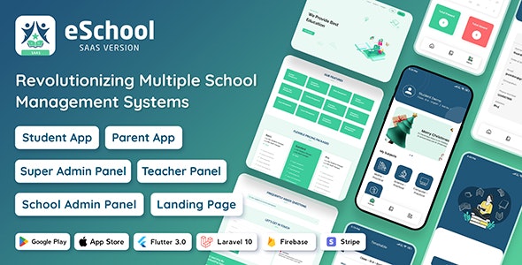 eSchool SaaS v1.4.1 – 学生学校管理系统| 家长 Flutter 应用 | Laravel 管理