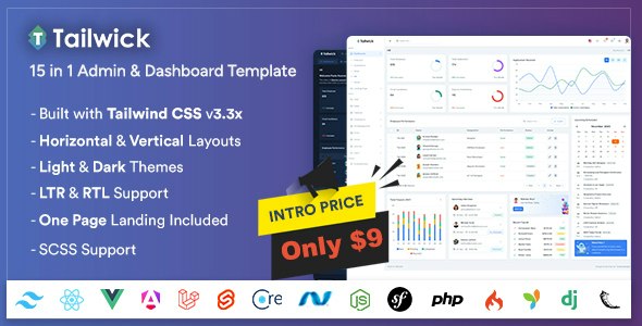 TAILWICK V1.1.0 – TAILWIND CSS ADMIN & DASHBOARD TEMPLATE