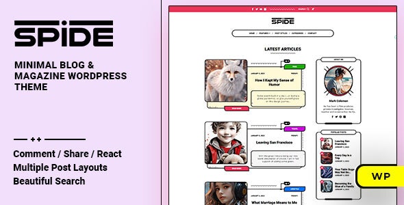 Spide v1.0.4 – WordPress个人博客和杂志主题