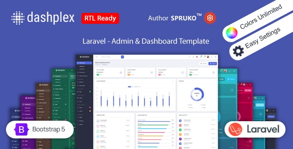 Dashplex v1.0 – Laravel 仪表板模板