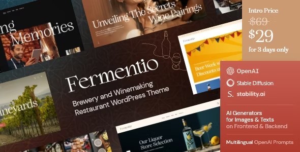 Fermentio v1.0 –  WordPress啤酒厂和酿酒餐厅主题