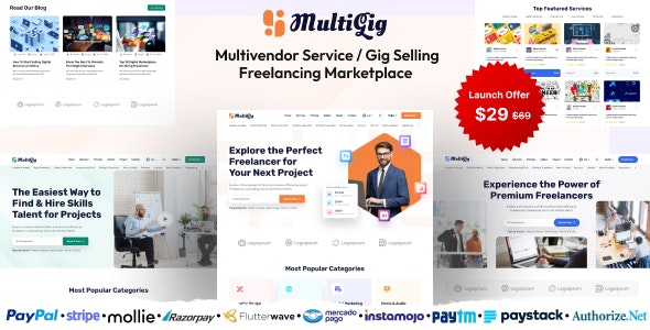 MultiGig v1.0  – Service / Gig Selling Freelancing Marketplace (Subscription Based)