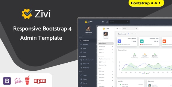 Zivi V1.0.0 – BOOTSTRAP 4 MULTIPURPOSE ADMIN DASHBOARD TEMPLATE & UI KIT