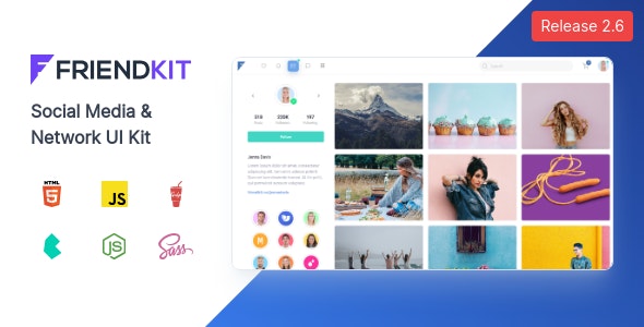 Friendkit v2.6.3 – Social Media UI Kit