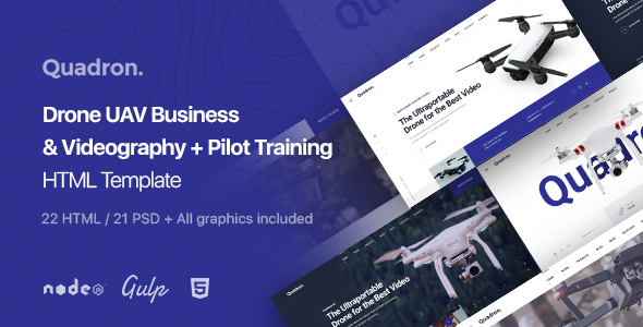 Quadron Drone UAV Business & Videography HTML Template v1.1