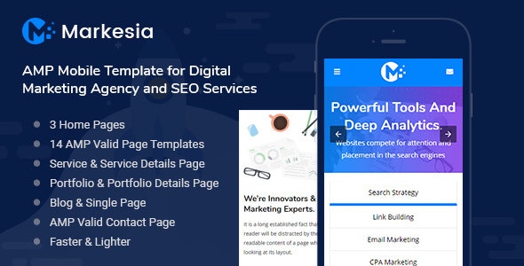 Markesia V1.0 – Amp Mobile Template For Seo & Digital Marketing Agency