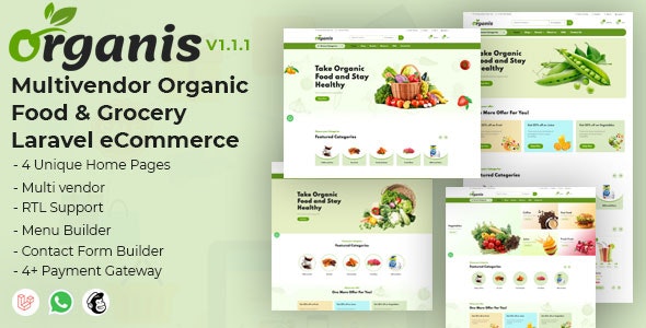 Organis v1.2.1 – Multivendor Organic Food and Grocery Laravel eCommerce