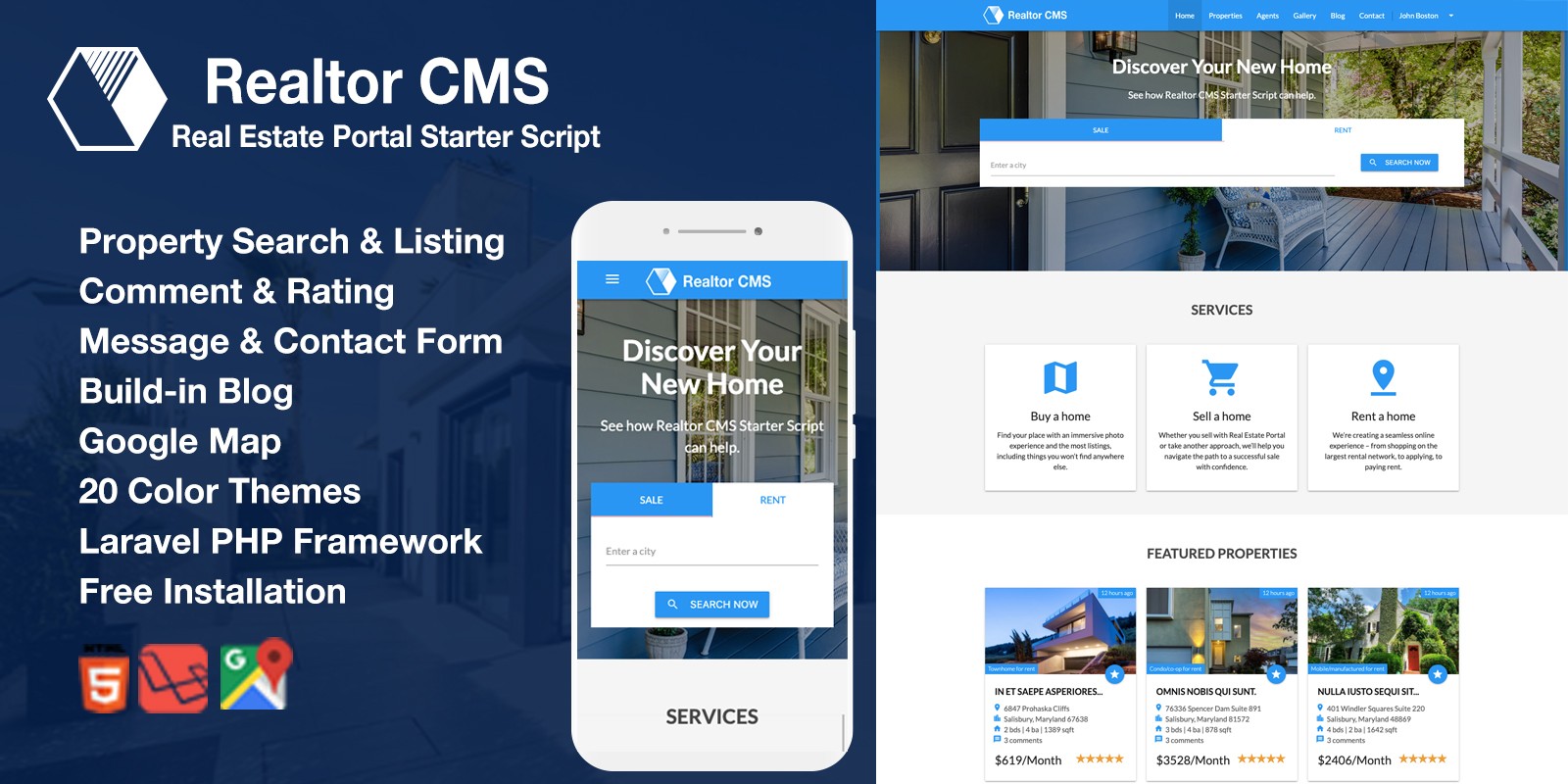 Realtor CMS Real Estate Listing Starter Script v1.0