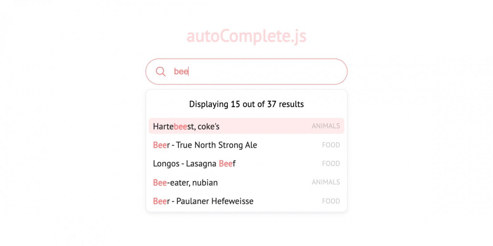 autoComplete.js v1.0 – AutoComplete Library JavaScript