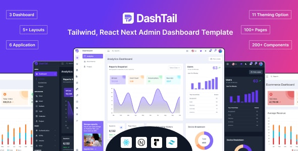 Dashtail – Tailwind, React Next Admin Dashboard Template V1.3.0