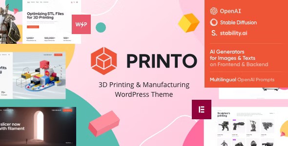 Printo v1.5 – 3D Printing & Manufacturing WordPress Theme