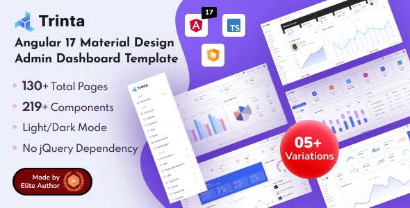 Trinta  V1.0.0 – Material Design Angular 17+ Admin Dashboard Template