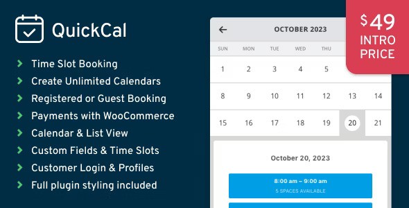 QuickCal v1.0.14 – WordPress 预约日历