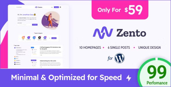 Zento v1.4.5 – 适用于 WordPress 的现代轻量级博客