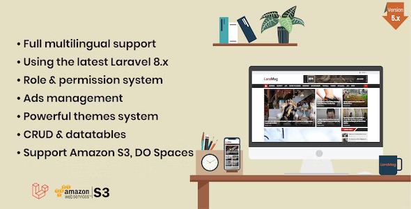 LaraMag v7.4.5 – Laravel News & Magazine Multilingual System