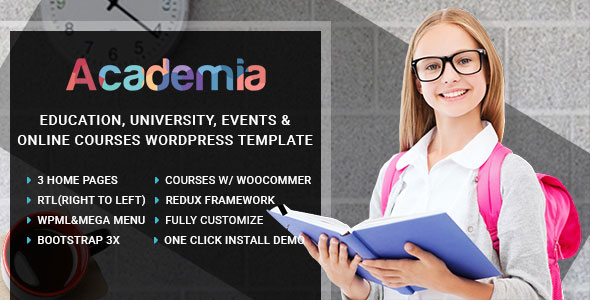 Academia v3.9 – WordPress教育中心主题