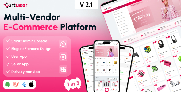 CartUser Multi-Vendor E-commerce v2.1 – Complete eCommerce Mobile App, Web, Admin and Seller Panel