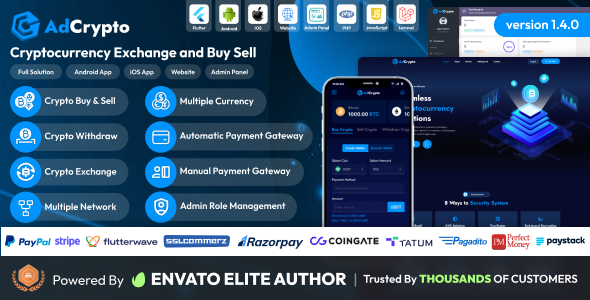 AdCrypto v1.4.0 – Cryptocurrency Exchange and Buy Sell Full Solution