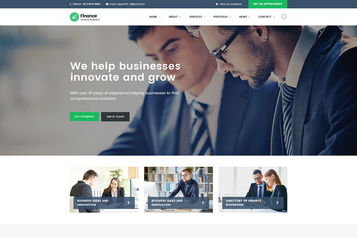 Finance – Consulting, Accounting HTML Template 2024-12-01