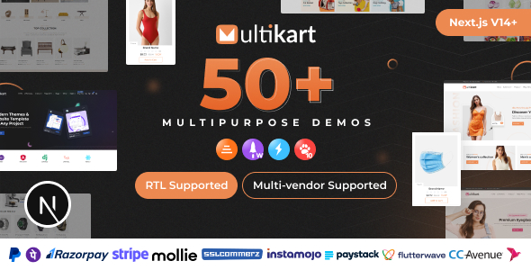 Multikart v1.0 – Single or Multivendor eCommerce with React Next JS & Laravel REST API