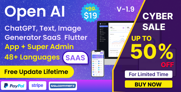 Maan AI v1.9 – ChatGPT，具有超级管理员的开放式 AI Flutter 应用程序（SAAS）