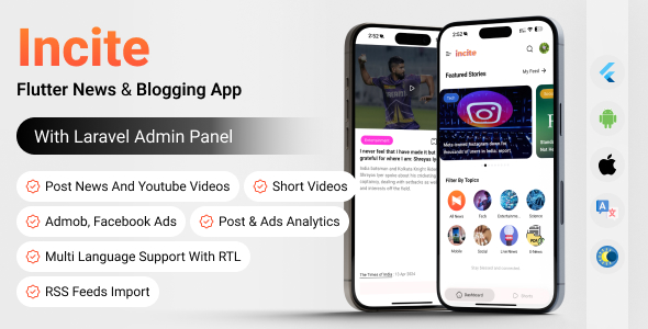 Incite News App v2.7.1 – Short News App Complete Solution