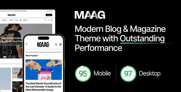 Maag v1.0.4 – 性能卓越的现代博客和杂志主题