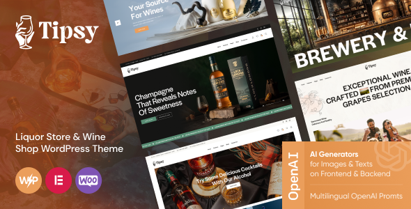 Tipsy v1.0 – 酒类商店和葡萄酒商店 WordPress 主题